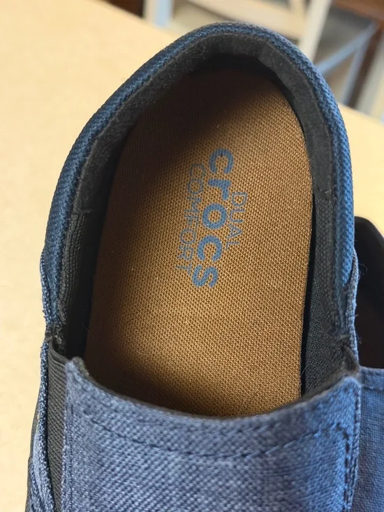 CROCS Men’s Denim Blue Slip-On Loafers - Picture 2 of 8